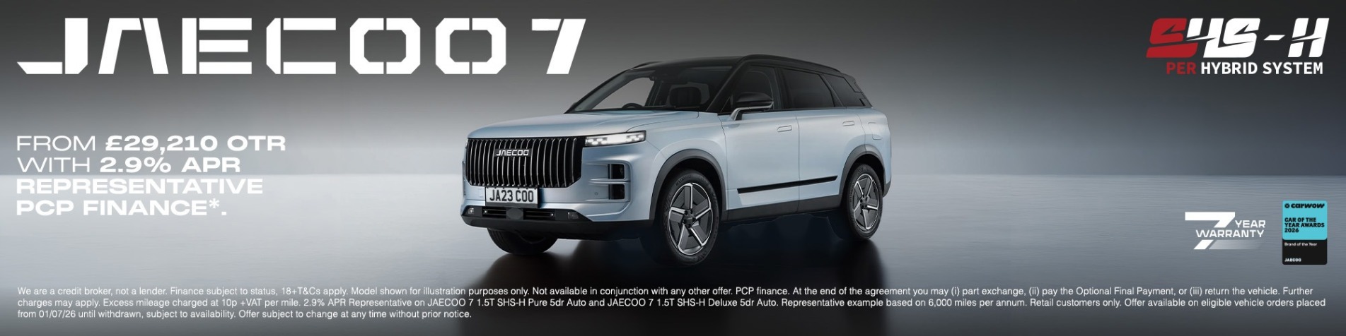 Jaecoo 7 SHS Q3 Banner